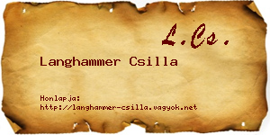 Langhammer Csilla névjegykártya